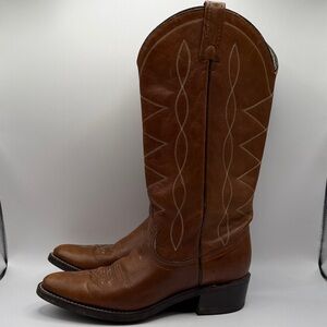 VTG. ACME Avoniti Hypalon Oil‎ Resistant Brown Leather Cowboy Boots SZ 7.5